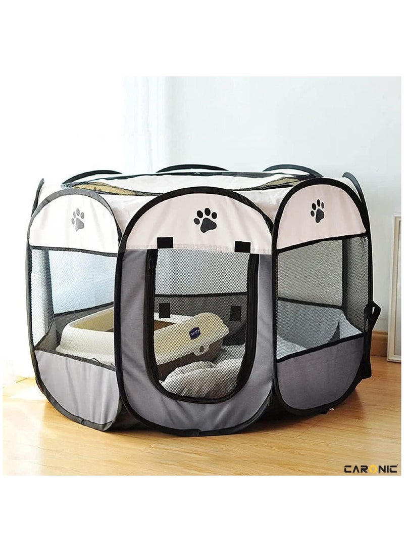 Portable Foldable Pet Dog Cat Puppy Playpen Crates Kennel Top Removable Zipper Mesh For Indoor Outdoor Travel Camping Use