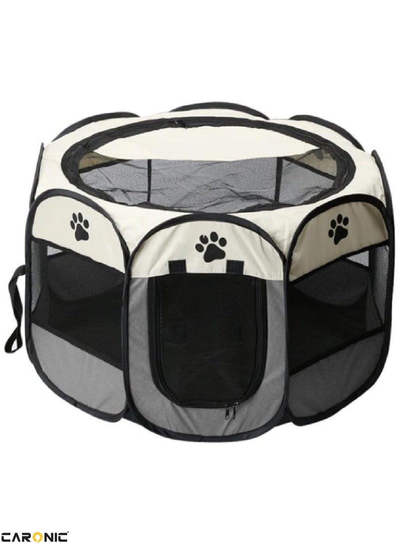 Portable Foldable Pet Dog Cat Puppy Playpen Crates Kennel Top Removable Zipper Mesh For Indoor Outdoor Travel Camping Use