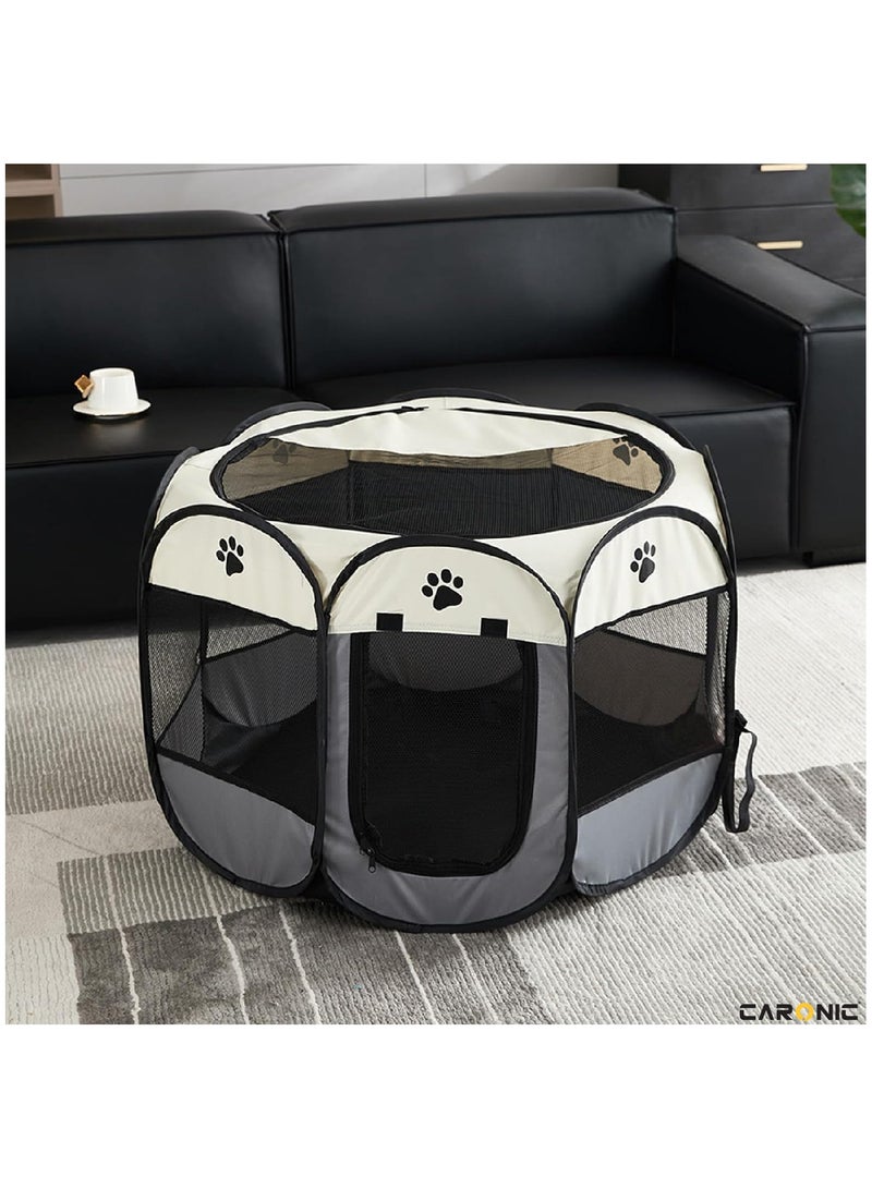 Portable Foldable Pet Dog Cat Puppy Playpen Crates Kennel Top Removable Zipper Mesh For Indoor Outdoor Travel Camping Use