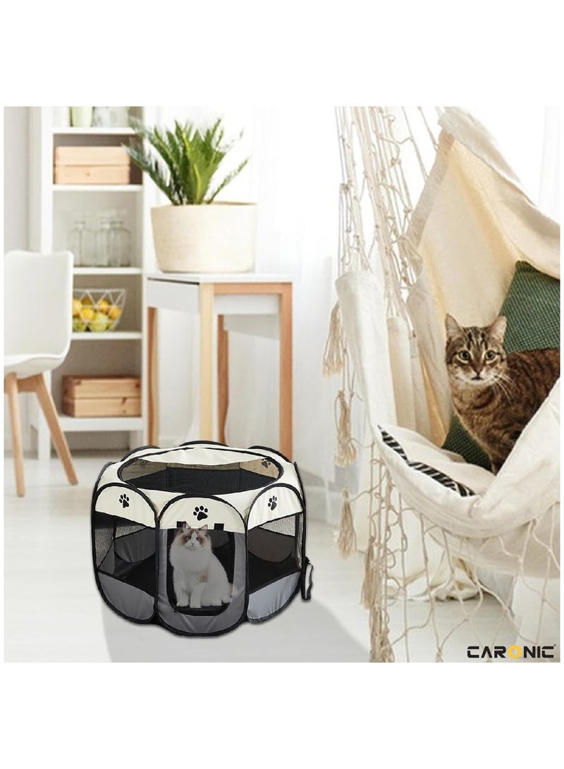 Portable Foldable Pet Dog Cat Puppy Playpen Crates Kennel Top Removable Zipper Mesh For Indoor Outdoor Travel Camping Use