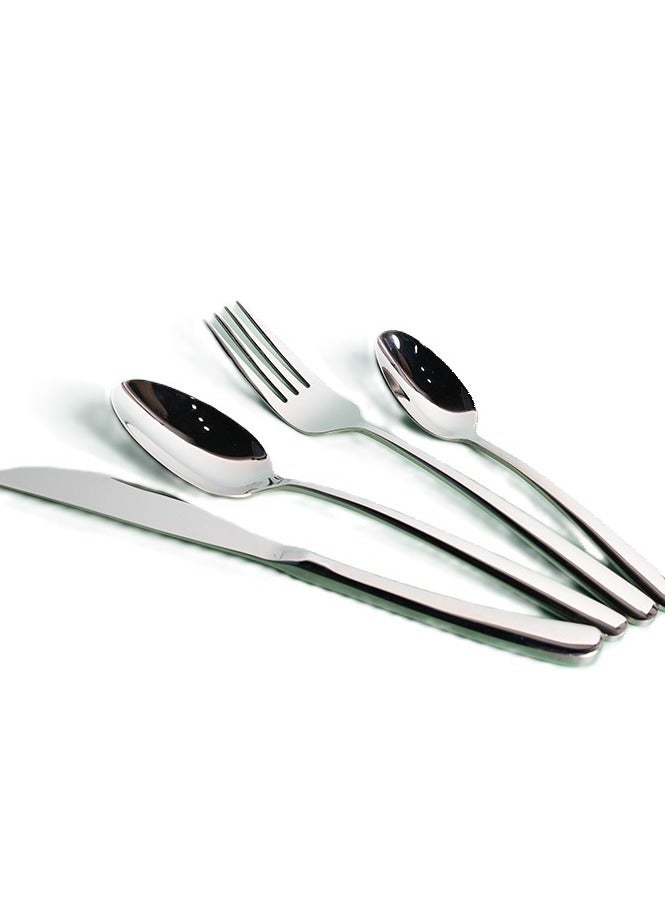 Stainless Edge Cutlery Set, Elegant Silver Non Slip Handles, 18/10 Grade Kitchen Utensils Set, Tableware Set for Home, Restaurants and More