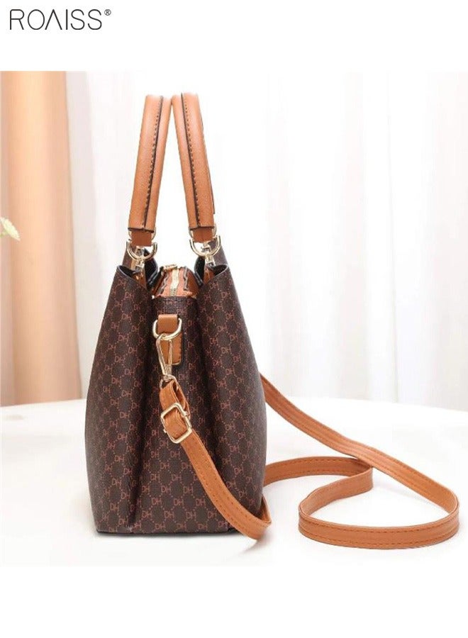 Women's Fashionable Checkered Crossbody Bag Pu Leather Handbag With Exquisite Pendant Accessories