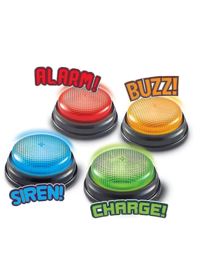 4-Piece Lights and Sounds Buzzers Set for Interactive Entertainment