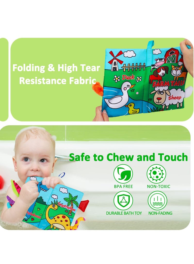 2 PCS Baby Books Toys, Babies Touch and Feel Crinkle Cloth Books, 0-6 Months Interactive Sensory Baby Toys, Suitable for 0-3-6 Months Infant Newborn Baby Boy Girl Shower Gifts Set
