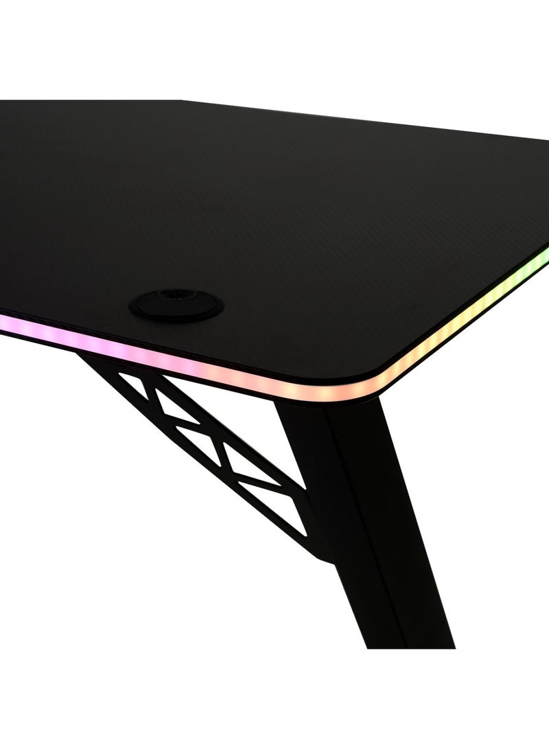 VARESE GAMING DESK WITH RGB LIGHT - BLACK