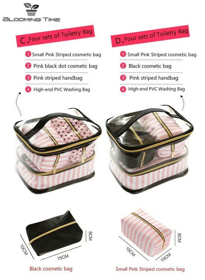 A Set Of 4 Cosmetic Storage Bags, Waterproof, Large Capacity, Sub-Packed