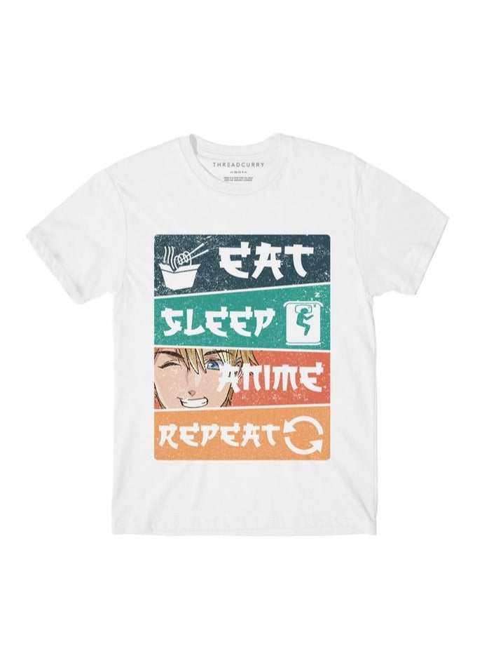 THREADCURRY Anime Manga Fun Comic Cotton Graphic Printed Tshirt for Boys