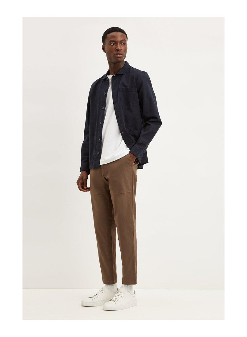 Straight Canvas Worker Trousers