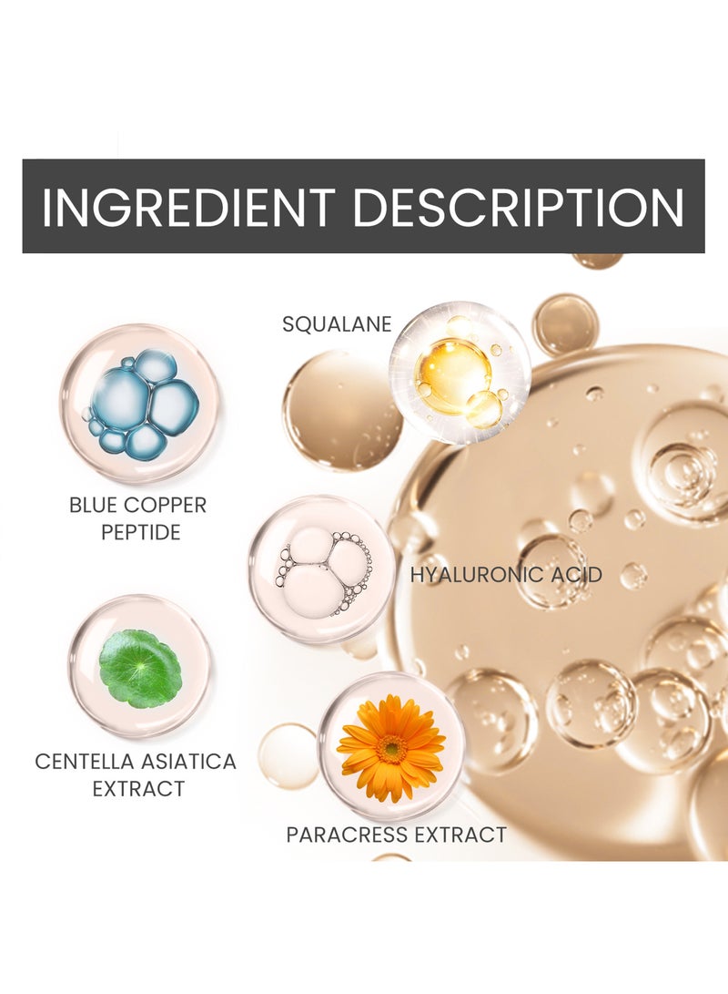 Squalane+Copper Peptide Rapid Plumping Serum,Powerfully Hydrating Face Serum that Instantly Plumps and Firms with Collagen Boosting Copper Peptides, 50ml