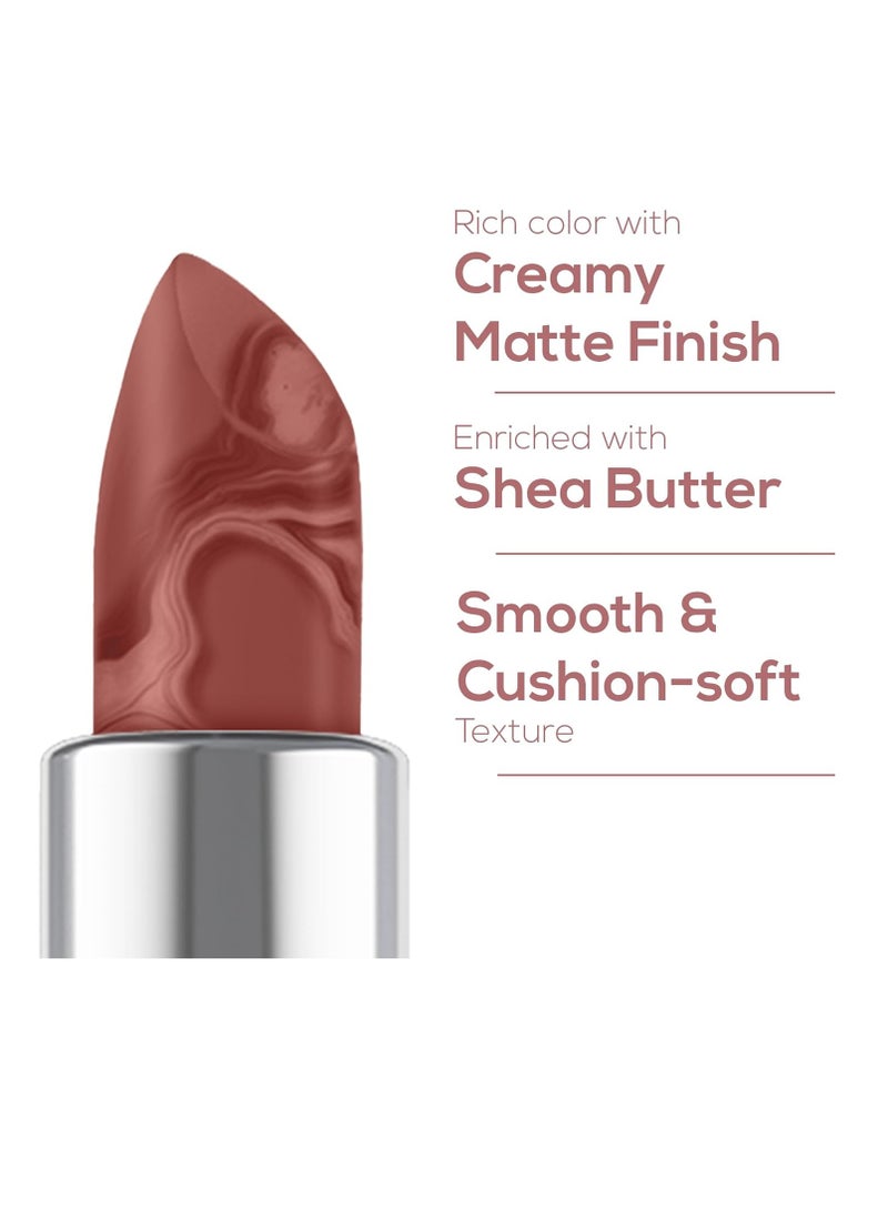 RENEE Marble Lipstick Crema 4 Gm  Rich Payoff with high Color Pigment  Moisturizing  Nourishing  Smooth Creamy Matte Finish Enriched with Shea Butter and Vitamin E