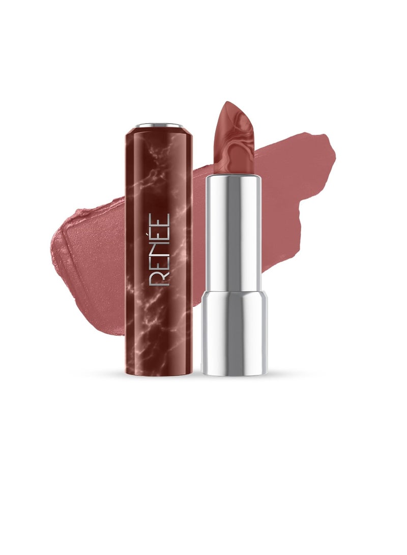 RENEE Marble Lipstick Crema 4 Gm  Rich Payoff with high Color Pigment  Moisturizing  Nourishing  Smooth Creamy Matte Finish Enriched with Shea Butter and Vitamin E