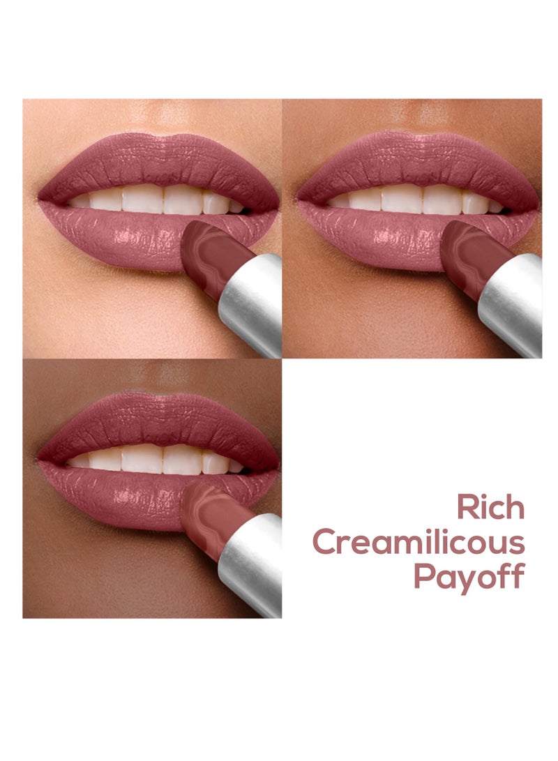 RENEE Marble Lipstick Crema 4 Gm  Rich Payoff with high Color Pigment  Moisturizing  Nourishing  Smooth Creamy Matte Finish Enriched with Shea Butter and Vitamin E