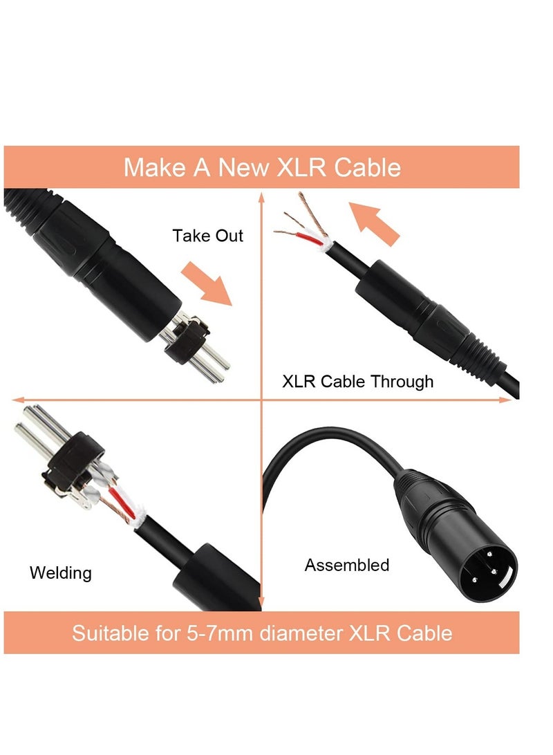 10 PCS XLR Connector, 5 Male and 5 Female XLR Mic Microphone Connector, 3 Pins Ultra-Low Noise Microphone and High Conductivity Audio Socket