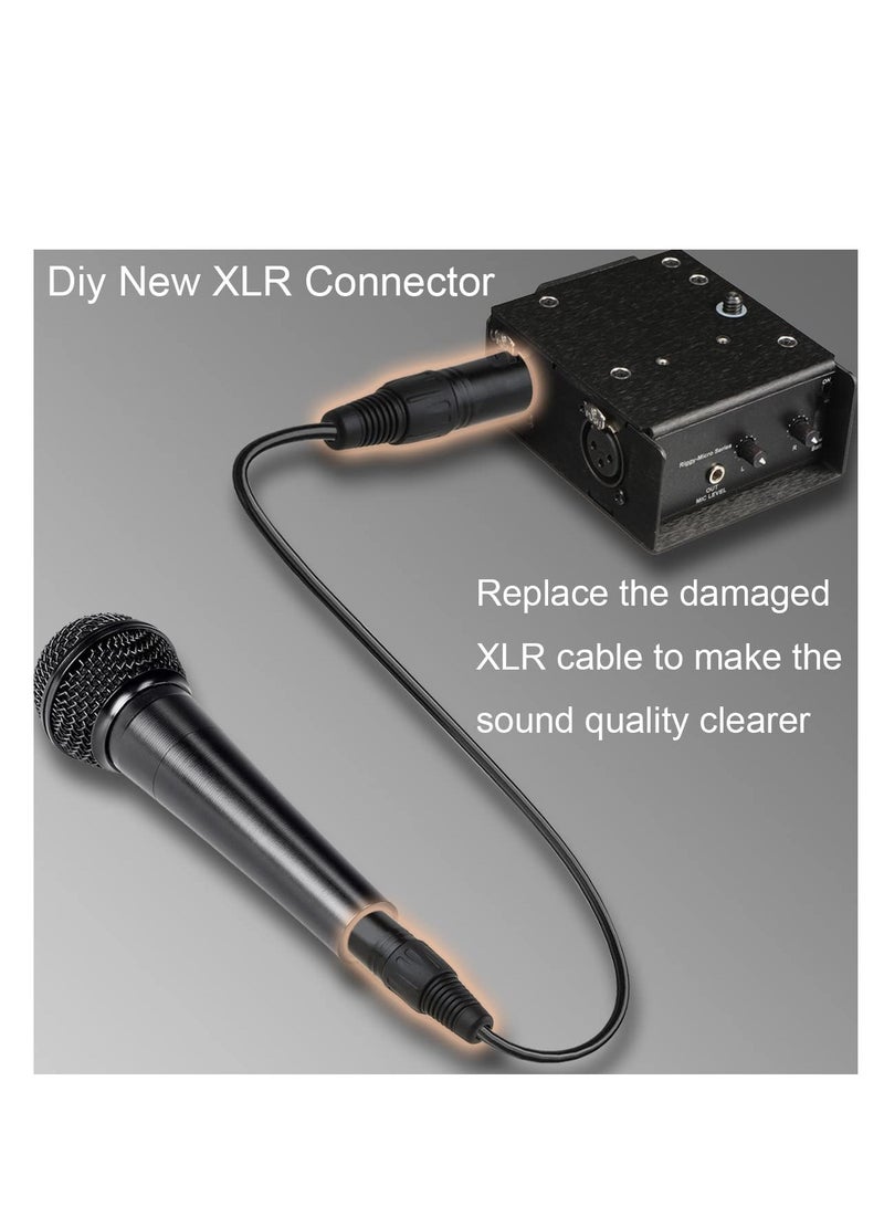10 PCS XLR Connector, 5 Male and 5 Female XLR Mic Microphone Connector, 3 Pins Ultra-Low Noise Microphone and High Conductivity Audio Socket