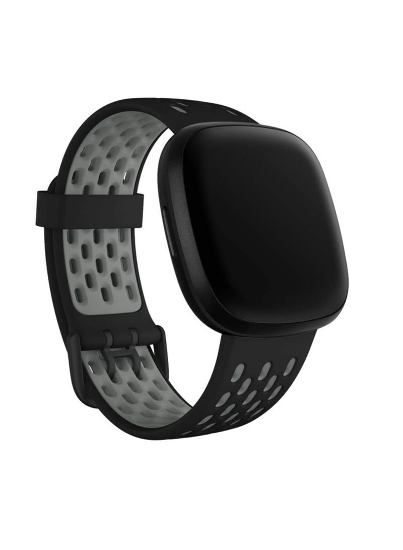 Replacement Bands, Sport Bands Compatible with Fitbit Versa 3, Soft Durable TPU Waterproof Wristbands Replacement Straps for Fitbit Sense 2/Sense/Versa 3&Versa 4 Women Men