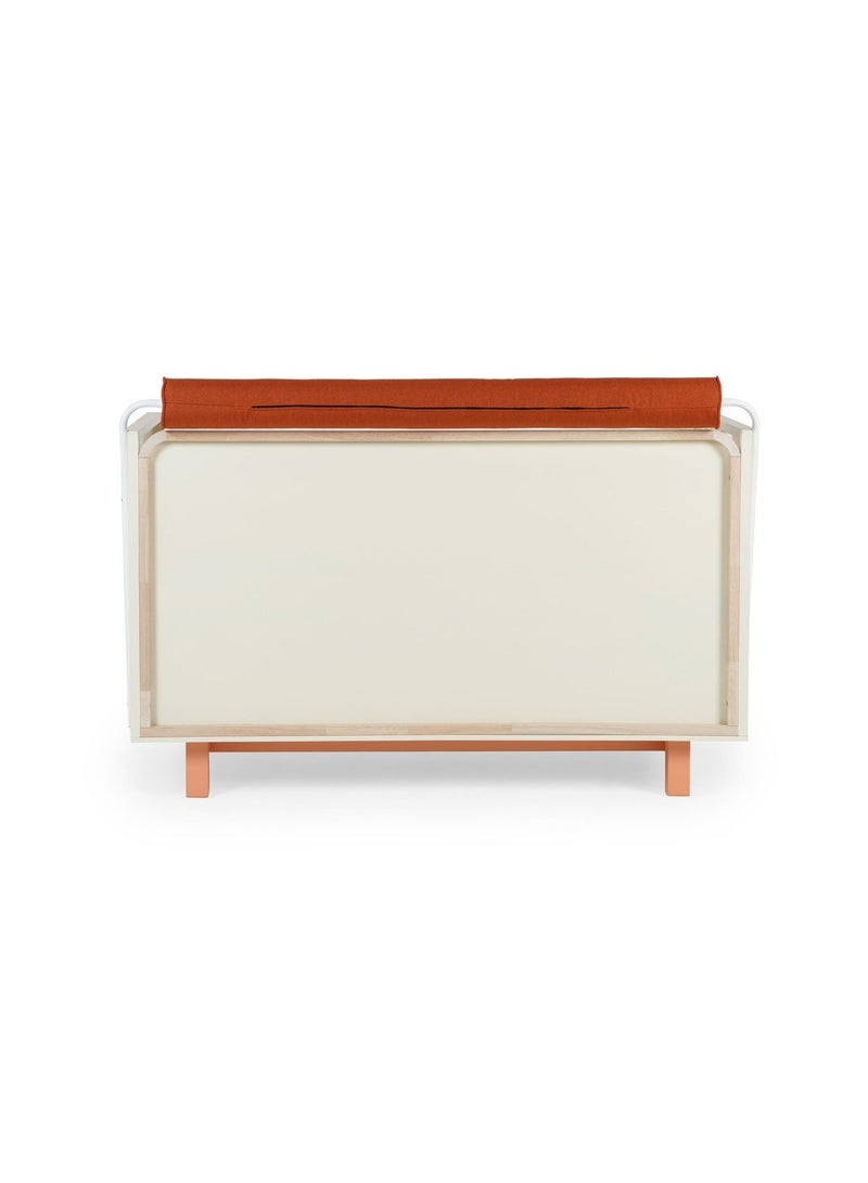 CEDAR-3 in 1 BABY CRIB (CONVERTIBLE TO SOFA BED,WRITING DESK) 70x140cm Solid rubber wood - ORANGE