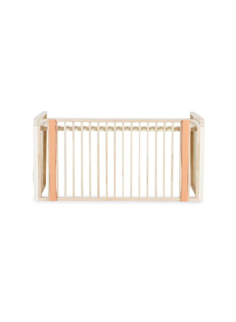 CEDAR-3 in 1 BABY CRIB (CONVERTIBLE TO SOFA BED,WRITING DESK) 70x140cm Solid rubber wood - ORANGE