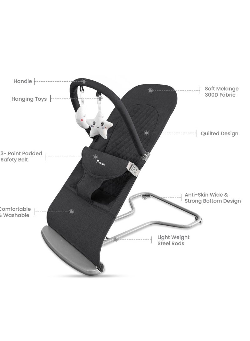 3 - Stage Baby Bouncer/ Recliner Seat - Black