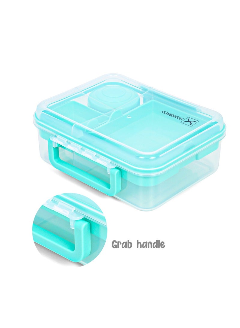 3/4/5 Compartment Convertible 1650Ml Bento Lunch Box With 150Ml Gravy Bowl - Green