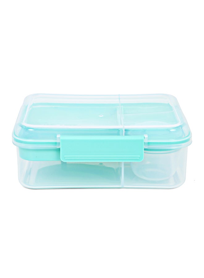 3/4/5 Compartment Convertible 1650Ml Bento Lunch Box With 150Ml Gravy Bowl - Green