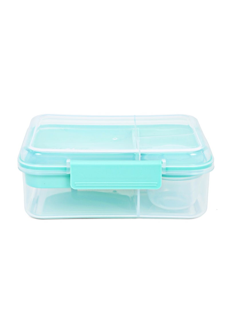 3/4/5 Compartment Convertible 1650Ml Bento Lunch Box With 150Ml Gravy Bowl - Green