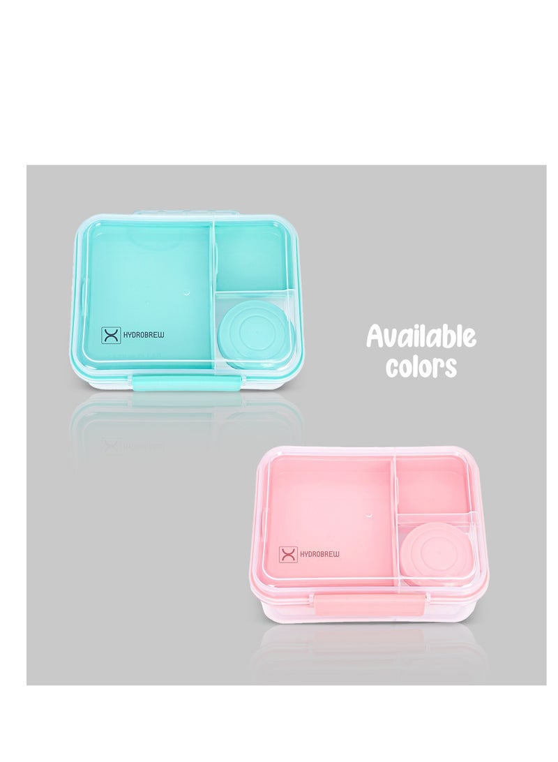 3/4/5 Compartment Convertible 1650Ml Bento Lunch Box With 150Ml Gravy Bowl - Green