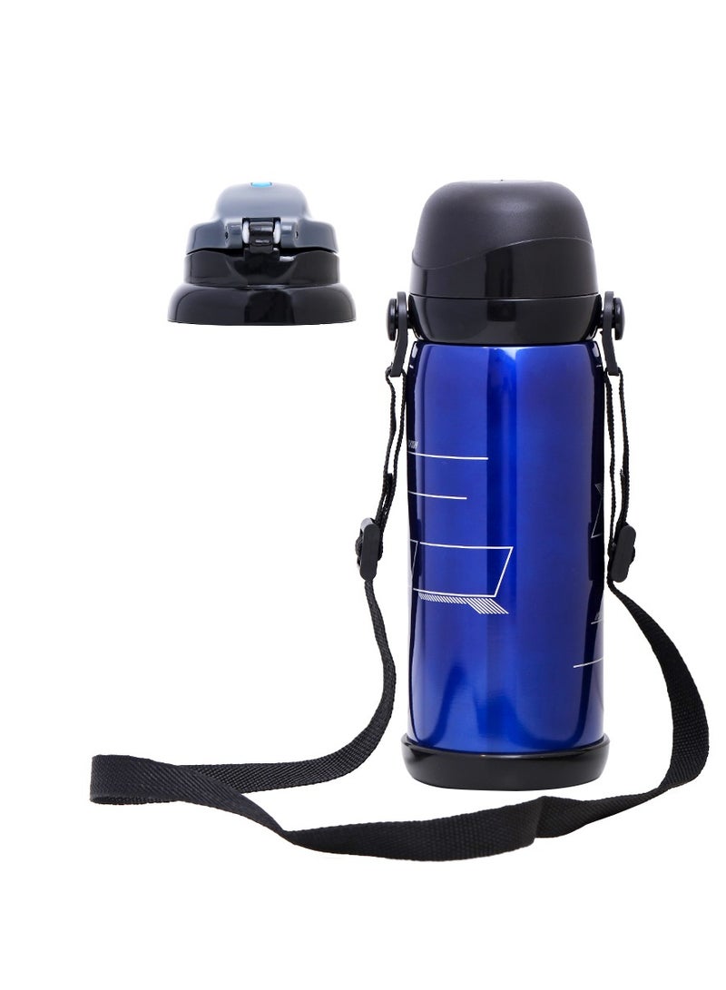 Double Wall Insulated School Water Bottle - Blue, 800 ML