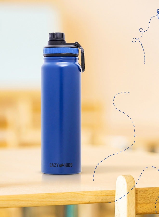 Double Wall Insulated Tracking Water Bottle - Blue, 800 ML