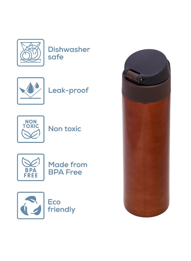 Double Wall Insulated Travel Water Bottle - Antique Copper, 500 Ml