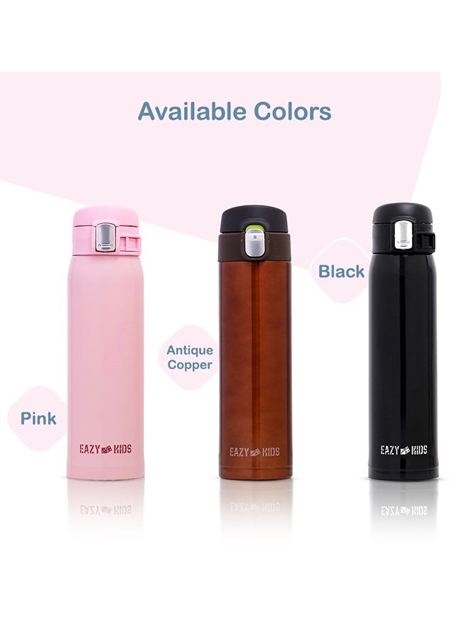 Double Wall Insulated Travel Water Bottle - Pink, 500 ML