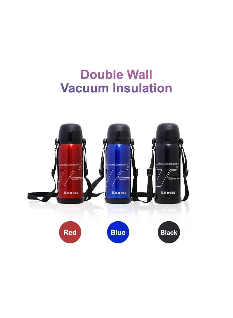 Double Wall Insulated School Water Bottle - Red, 800 ML