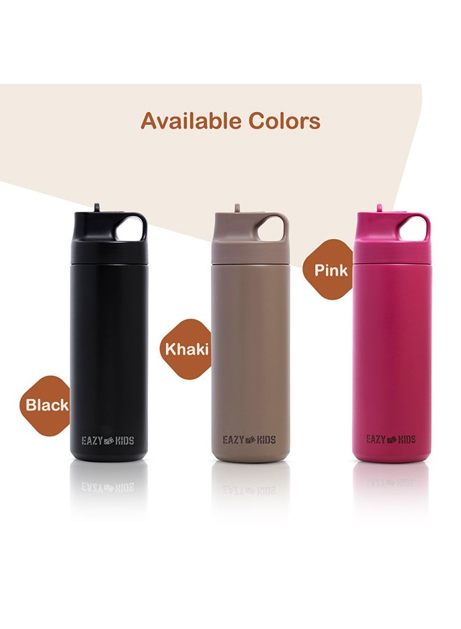 Double Wall Insulated Sports Water Bottle - Khaki, 550 ML