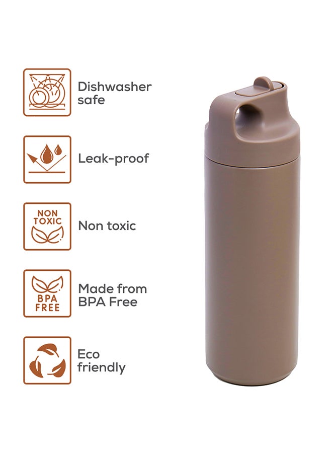 Double Wall Insulated Sports Water Bottle - Khaki, 550 ML