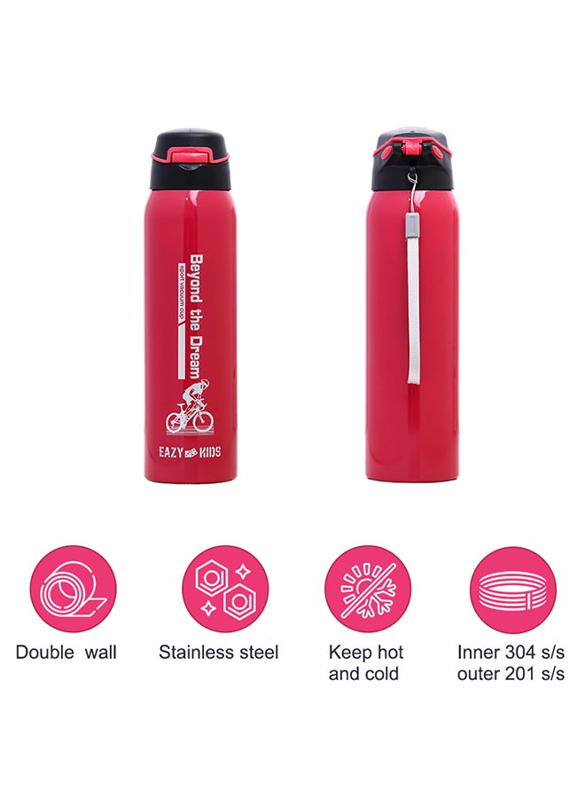 Double Wall Insulated School Water Bottle - Pink, 500 ML