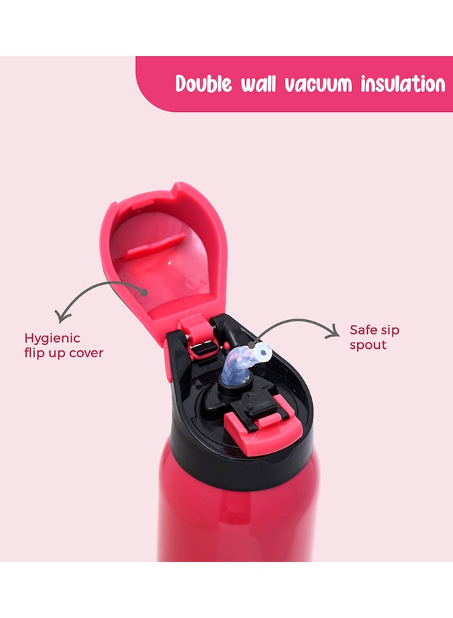 Double Wall Insulated School Water Bottle - Pink, 500 ML