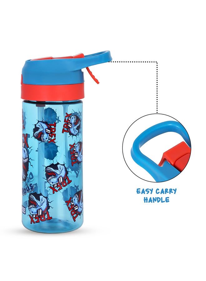 Tritan Water Bottle With Spray Dinosaur Blue, 420Ml