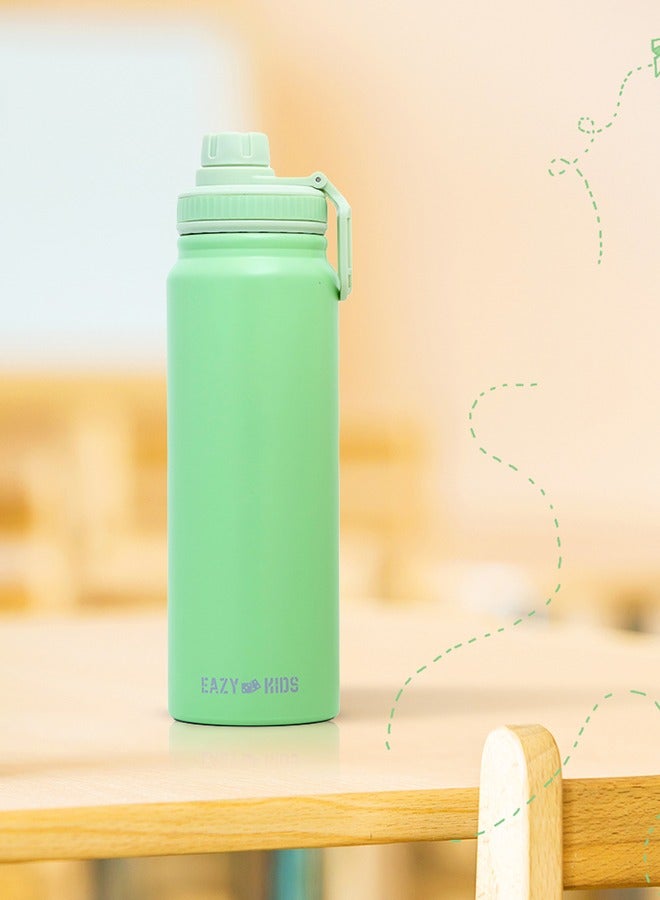 Double Wall Insulated Tracking Water Bottle - Green, 800 ML