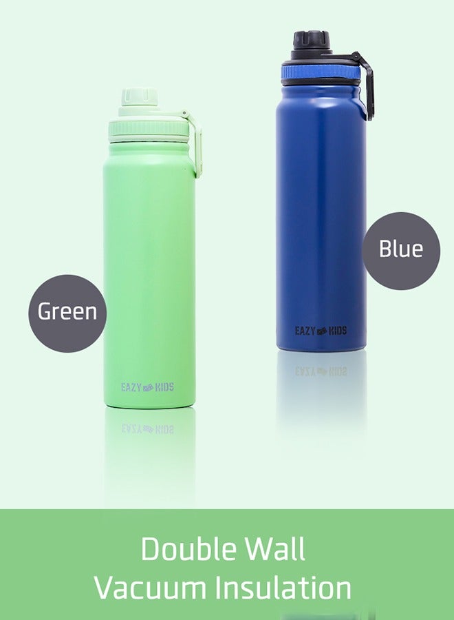 Double Wall Insulated Tracking Water Bottle - Green, 800 ML