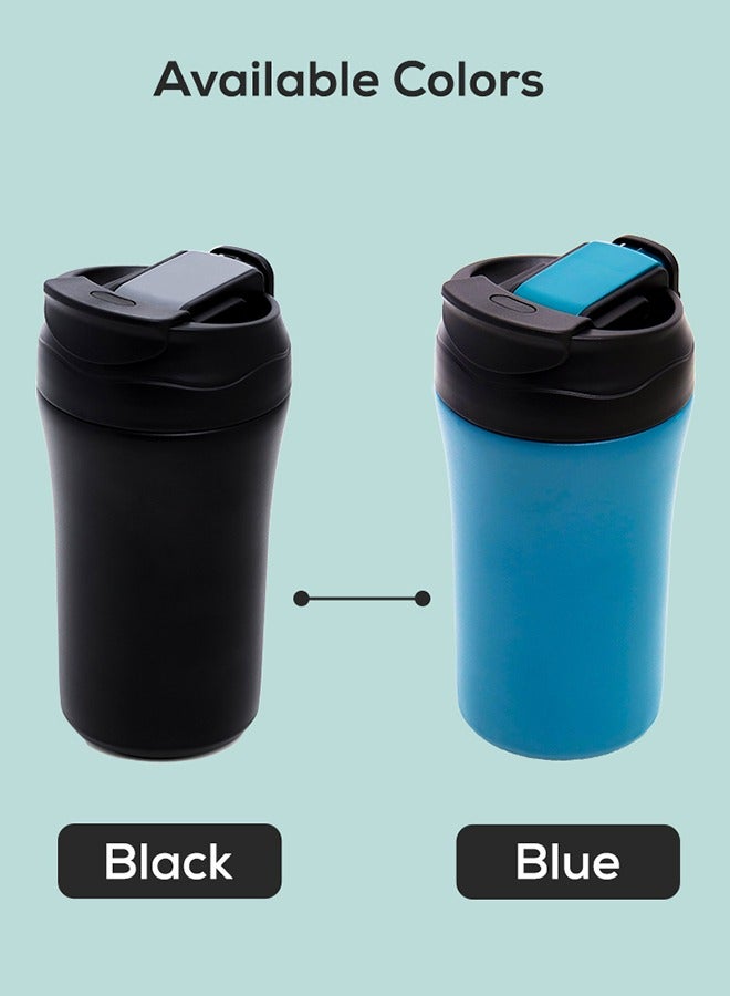 Double Wall Insulated Tumbler Water Bottle - Blue, 400 ML