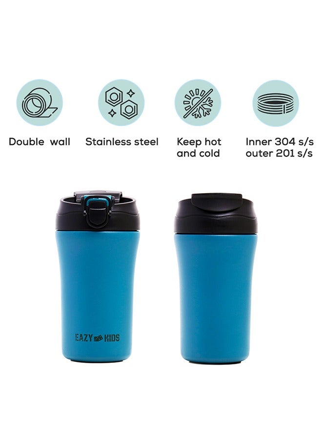 Double Wall Insulated Tumbler Water Bottle - Blue, 400 ML