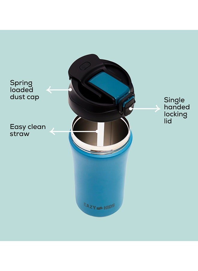 Double Wall Insulated Tumbler Water Bottle - Blue, 400 ML