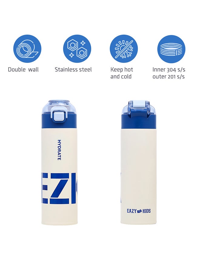 Double Wall Insulated Travel Water Bottle - Blue, 550 ML