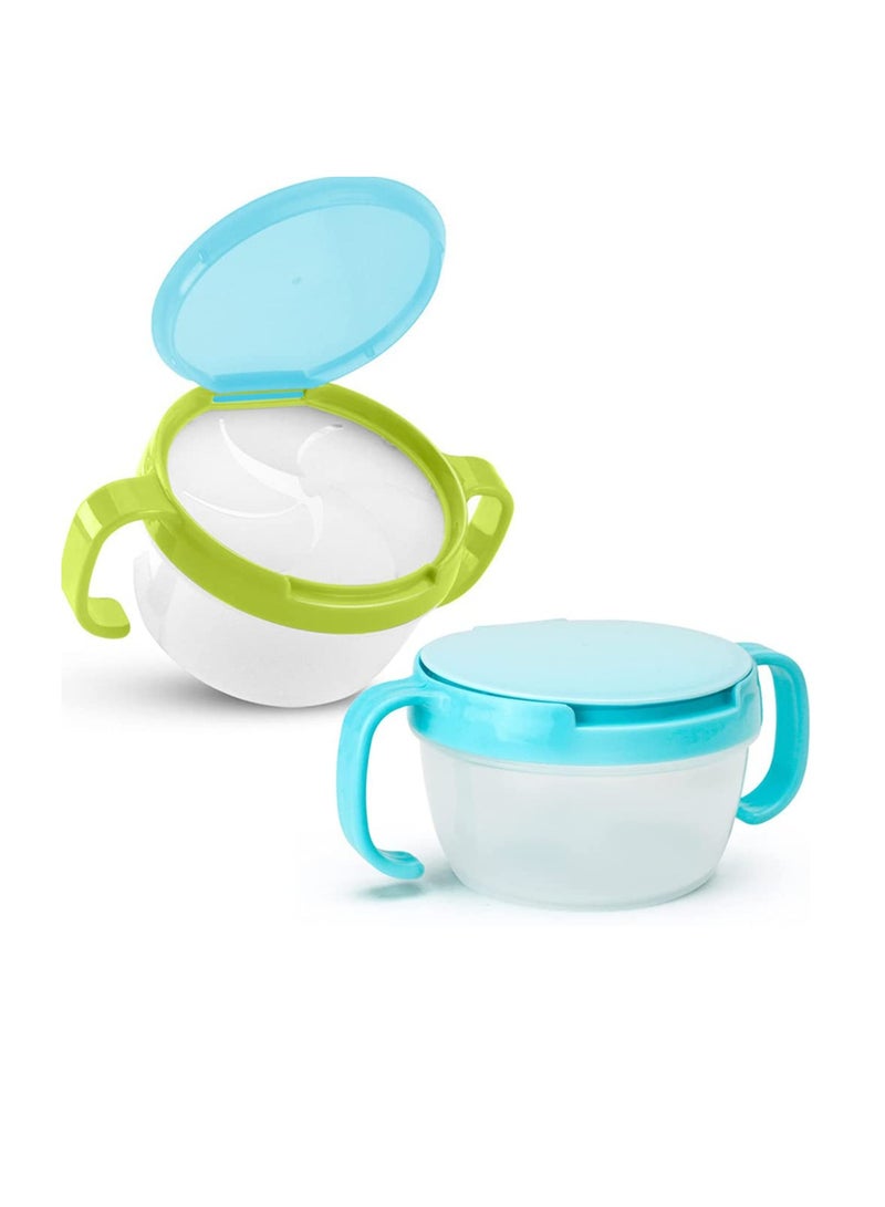 Snack Catcher Portable Spill-Proof Baby Snack Containers 2 Piece Set, Reusable Baby Snack Catchers with Travel Lid, Baby Food Storage Jars, Freezer & Microwave Safe