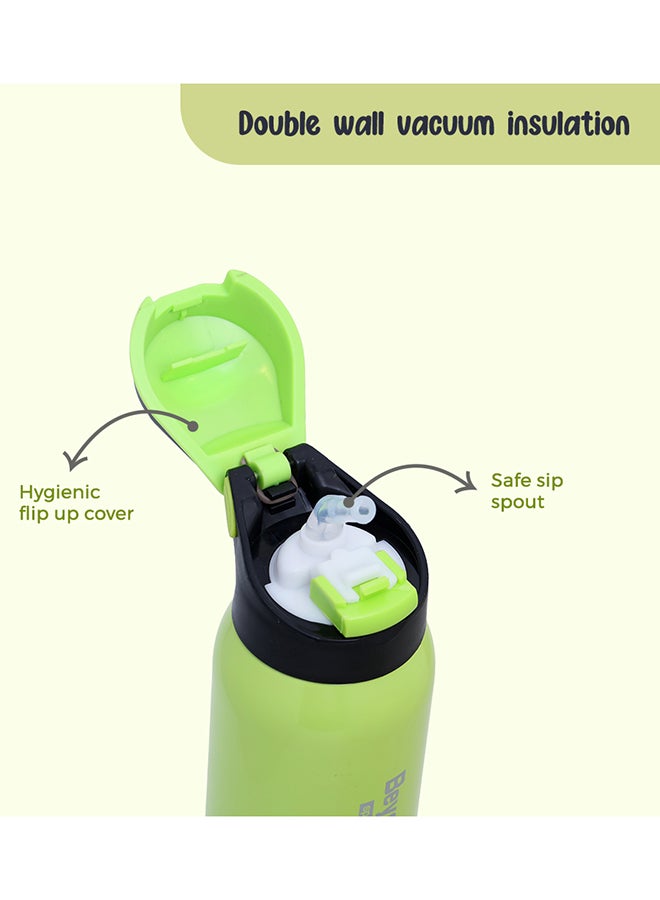 Eazy Kids Double Wall Insulated School Water Bottle - Green, 500ml