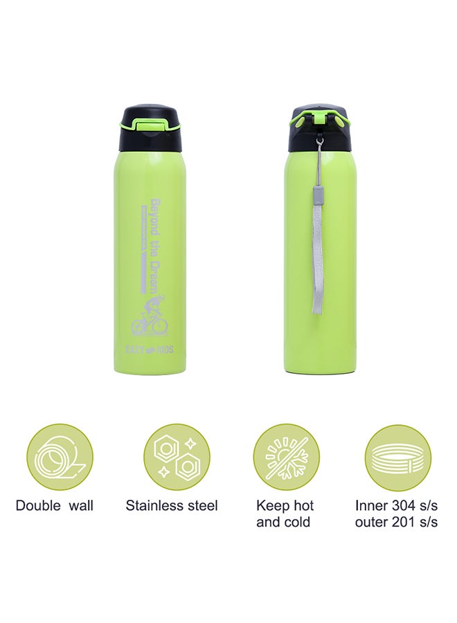 Eazy Kids Double Wall Insulated School Water Bottle - Green, 500ml