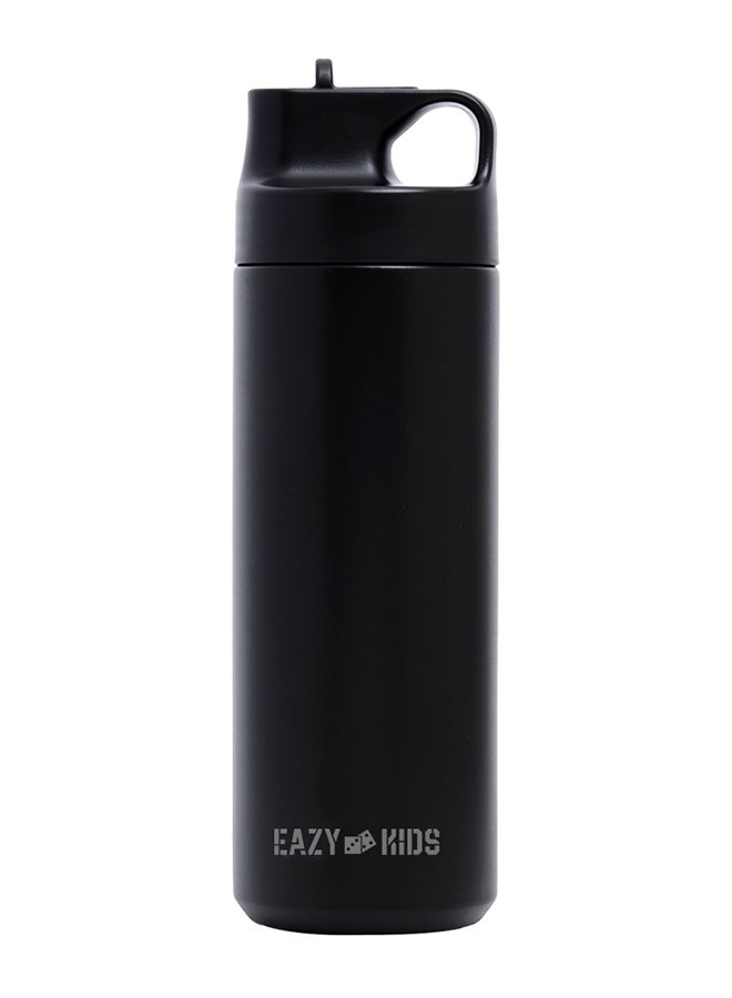 Double Wall Insulated Sports Water Bottle - Black, 550 ML