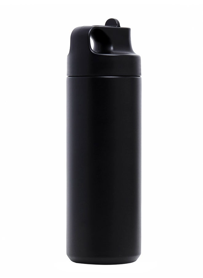 Double Wall Insulated Sports Water Bottle - Black, 550 ML