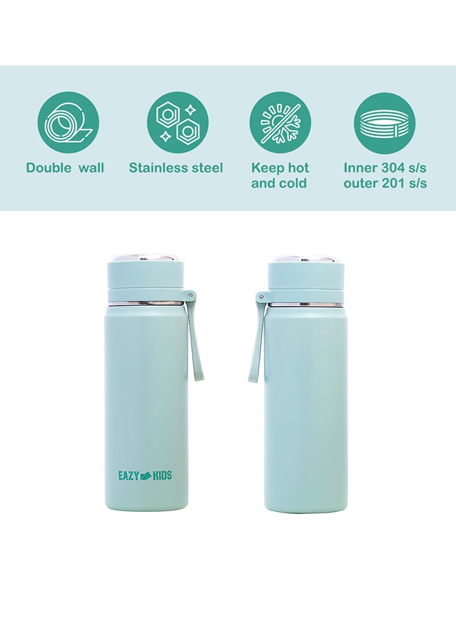 Double Wall Insulated Sports Water Bottle - Green, 450Ml