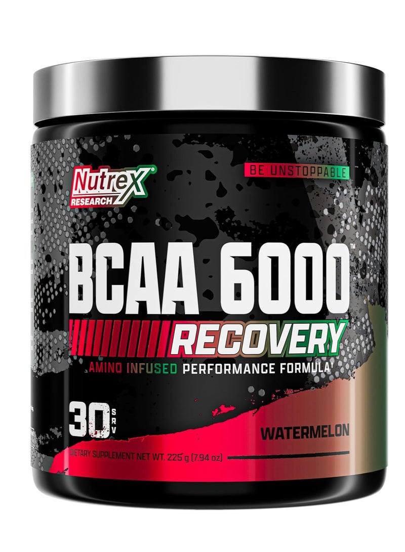 BCAA Powder 6000 Post Workout Muscle Growth & Recovery Drink Watermelon 30 Servings 225 g