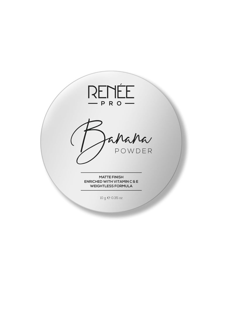 RENEE PRO Banana Loose Powder Medium Beige Sets Makeup Extended Wear anControls Shine Long Lasting  Lightweight and Blendable Vitamin C and E Infused Formula for Flawless Mattified Skin 10 Gm